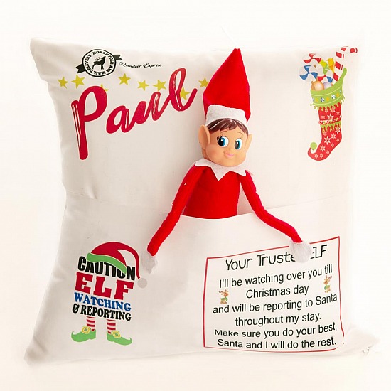 Personalised Elf Cushion Cover